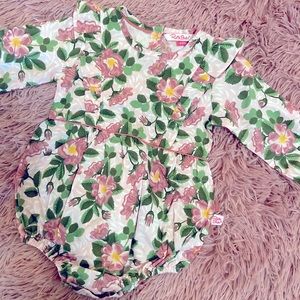 Rufflebutts Woven Bubble Romper - Blushing Posies